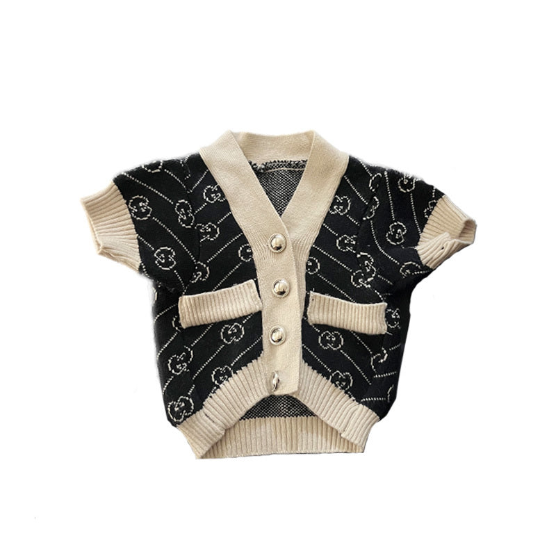 Black GG cardigan sweater