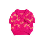 GG Magenta V-neck Sweater