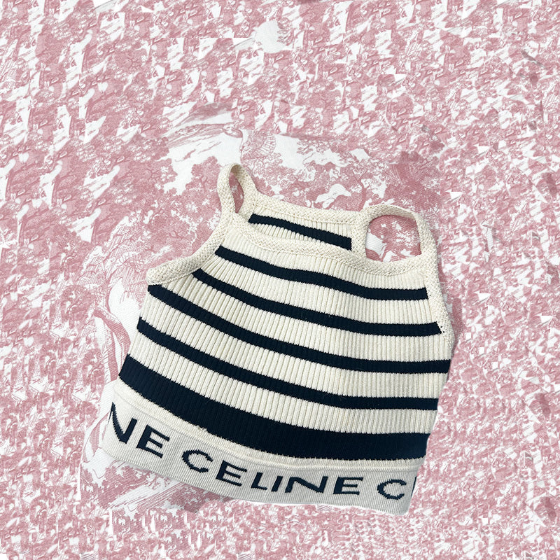 C-letter spaghetti strap T-shirt