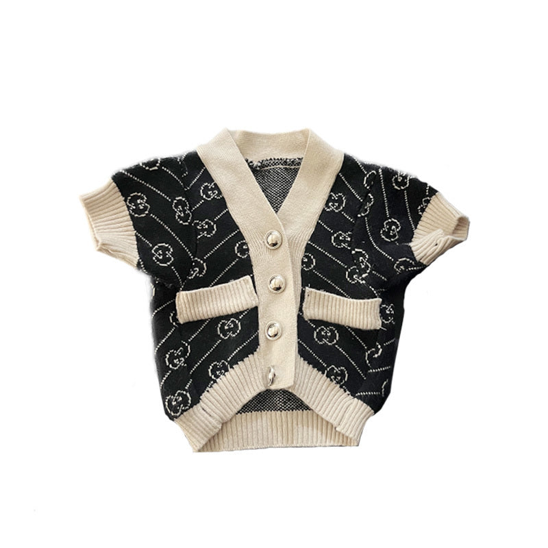 Black GG cardigan sweater