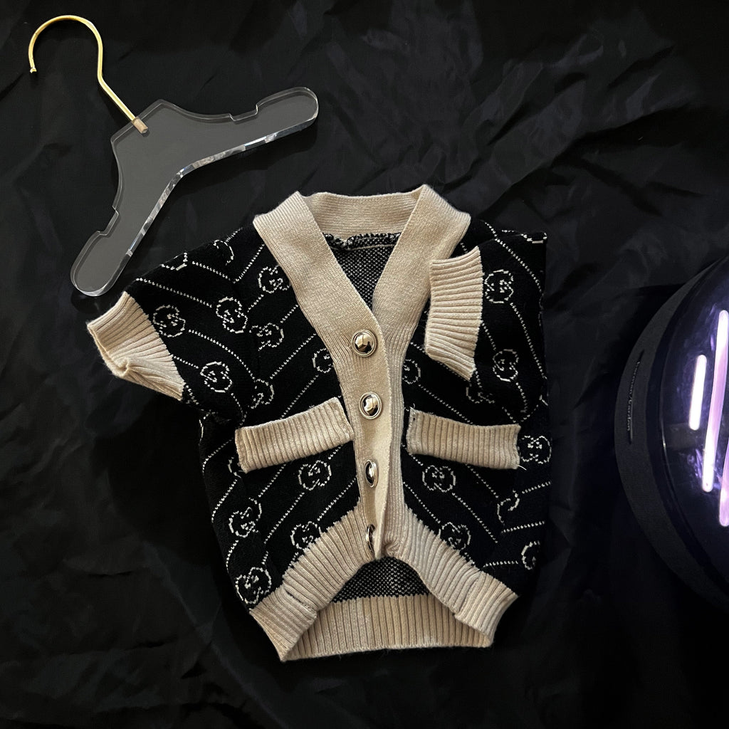 Black GG cardigan sweater