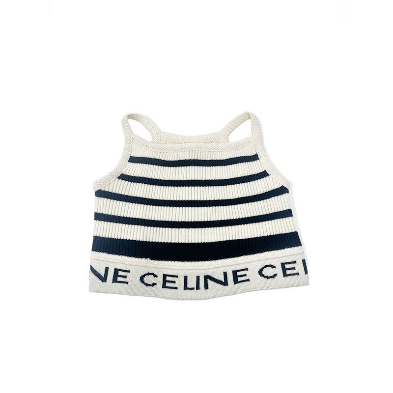 C-letter spaghetti strap T-shirt