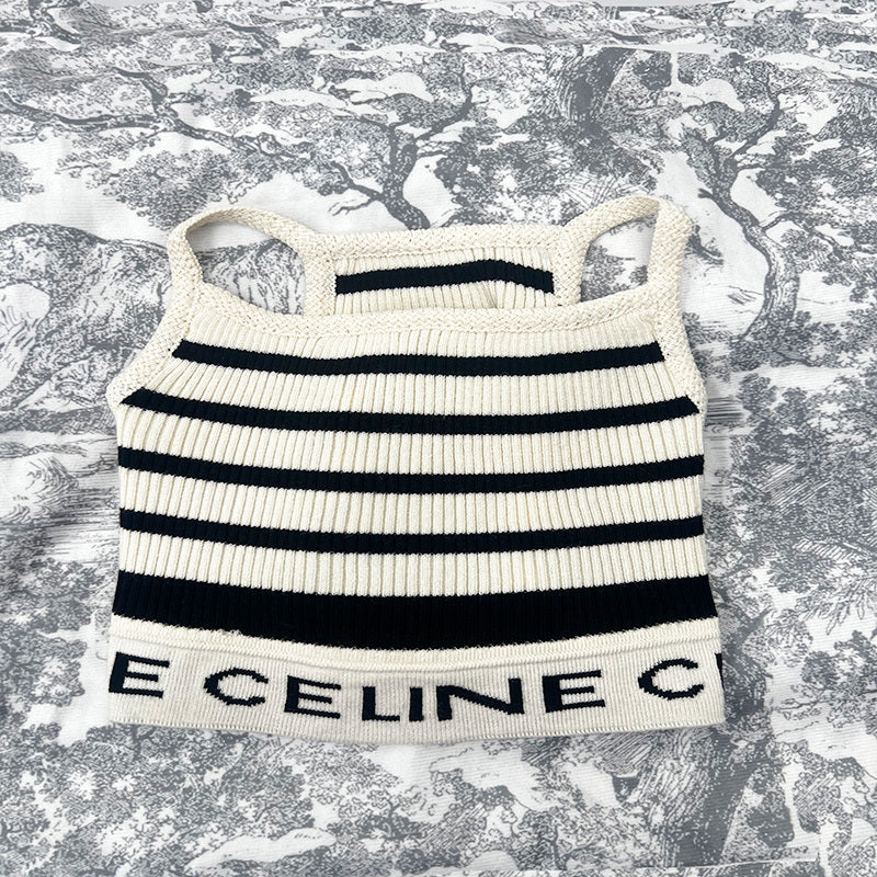 C-letter spaghetti strap T-shirt