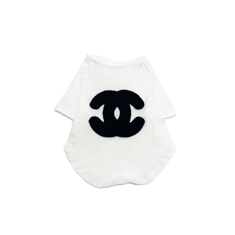 Little Chanel Appliqué Dog T-Shirt