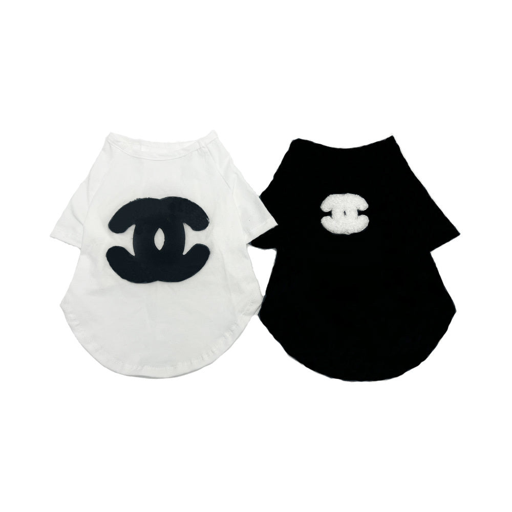 Little Chanel Appliqué Dog T-Shirt