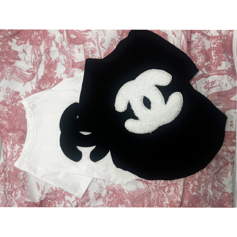 Little Chanel Appliqué Dog T-Shirt