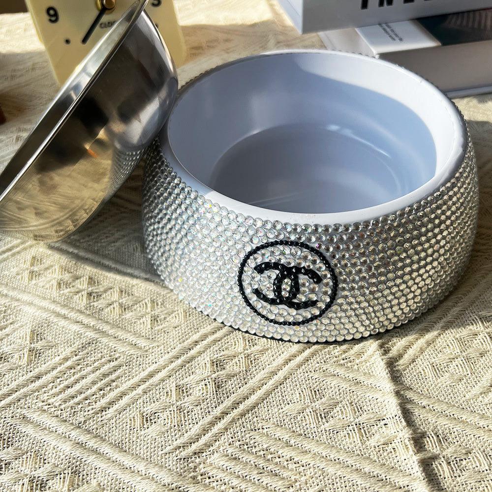 Small perfume rhinestone dog bowl
