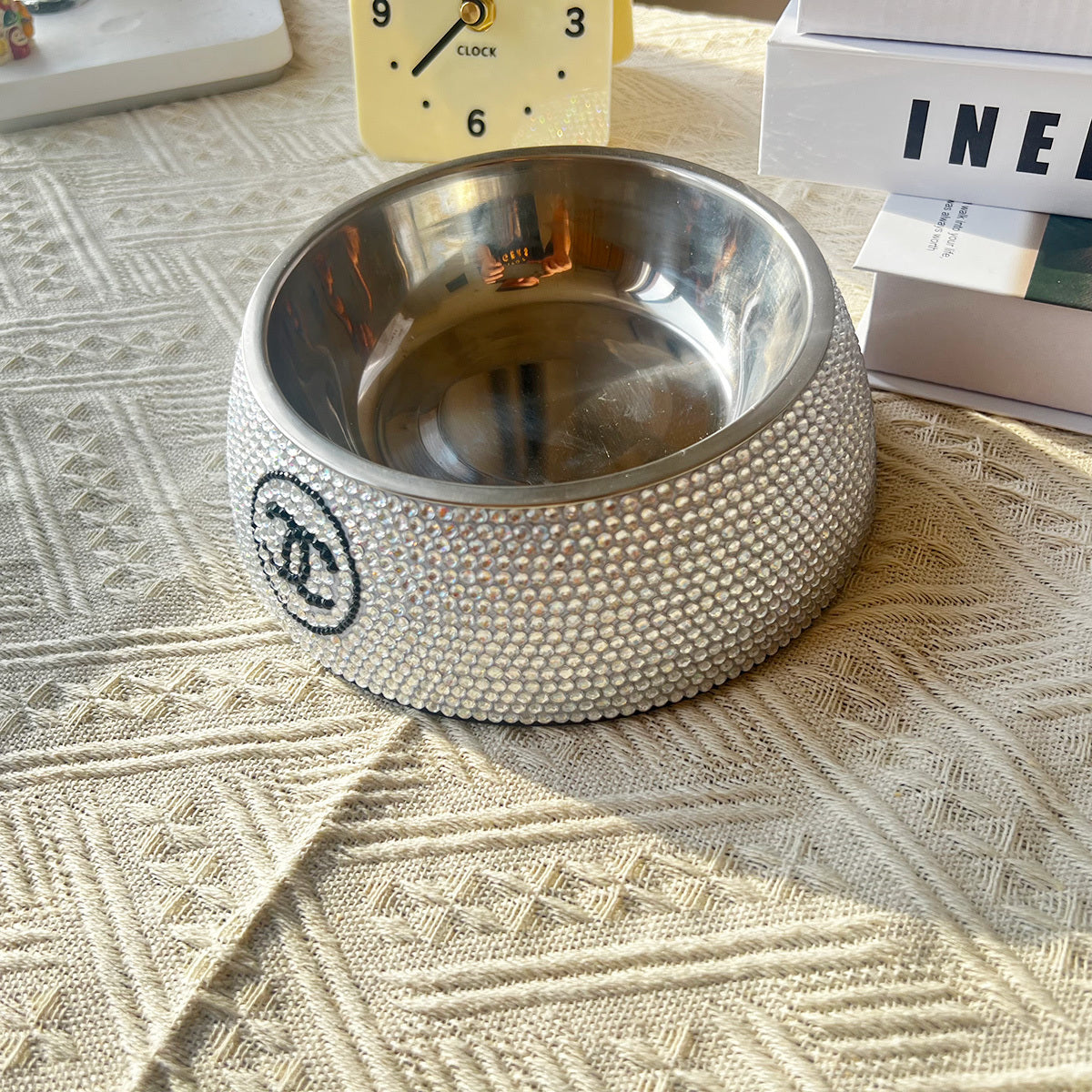 Small perfume rhinestone dog bowl