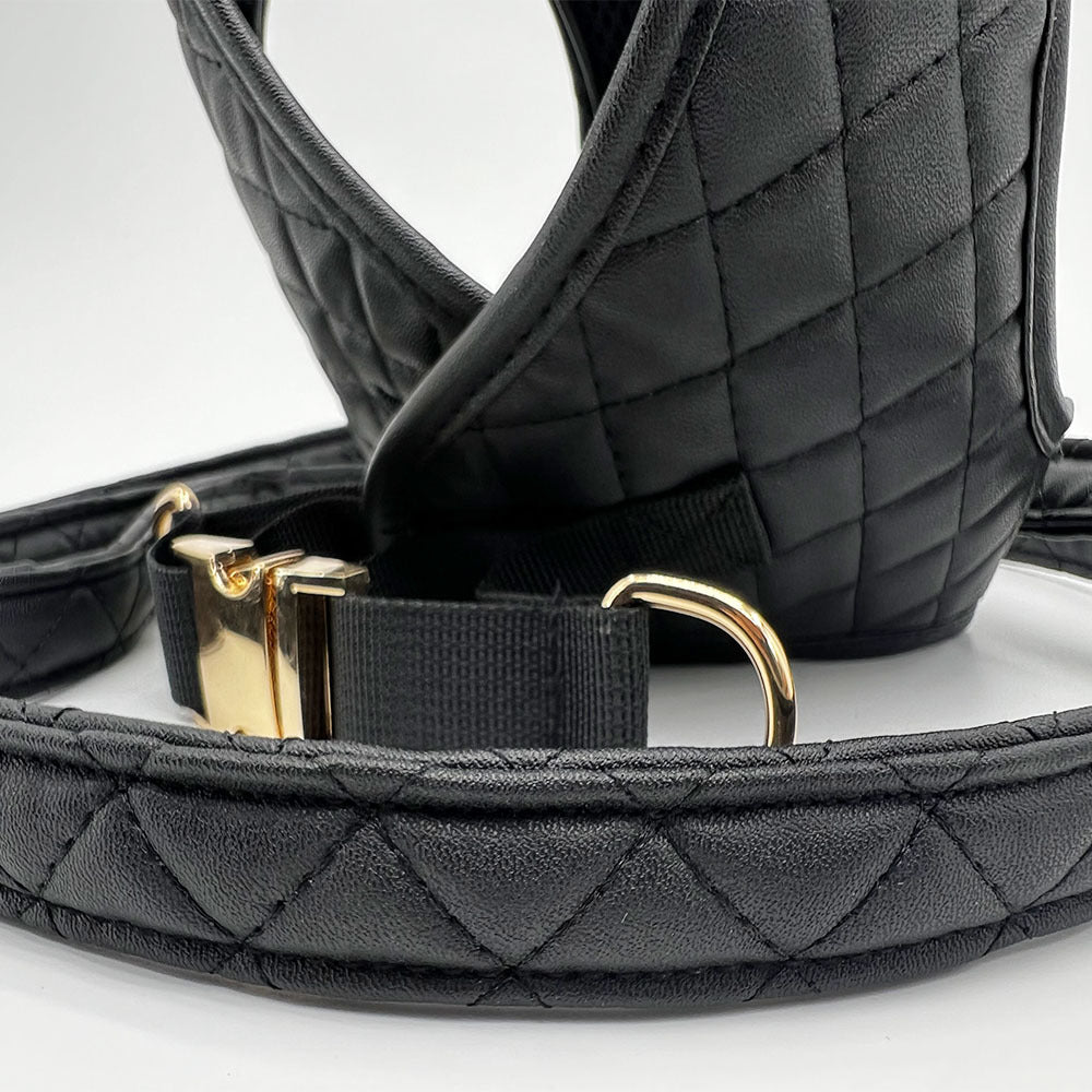 P Black Leather Chest Harness 040