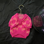 GG Magenta V-neck Sweater