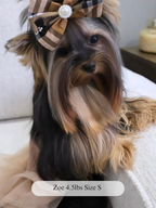 Plaid Dog Bow Hair Accessories