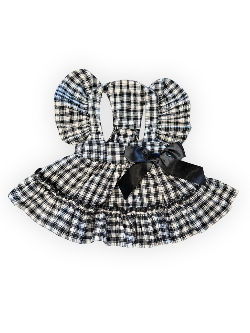 Prep & Posh Dog Dress Plaid Dress with Ruffle Trim Satin Bow