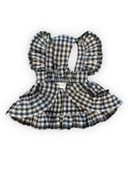 Prep & Posh Dog Dress Plaid Dress with Ruffle Trim Satin Bow