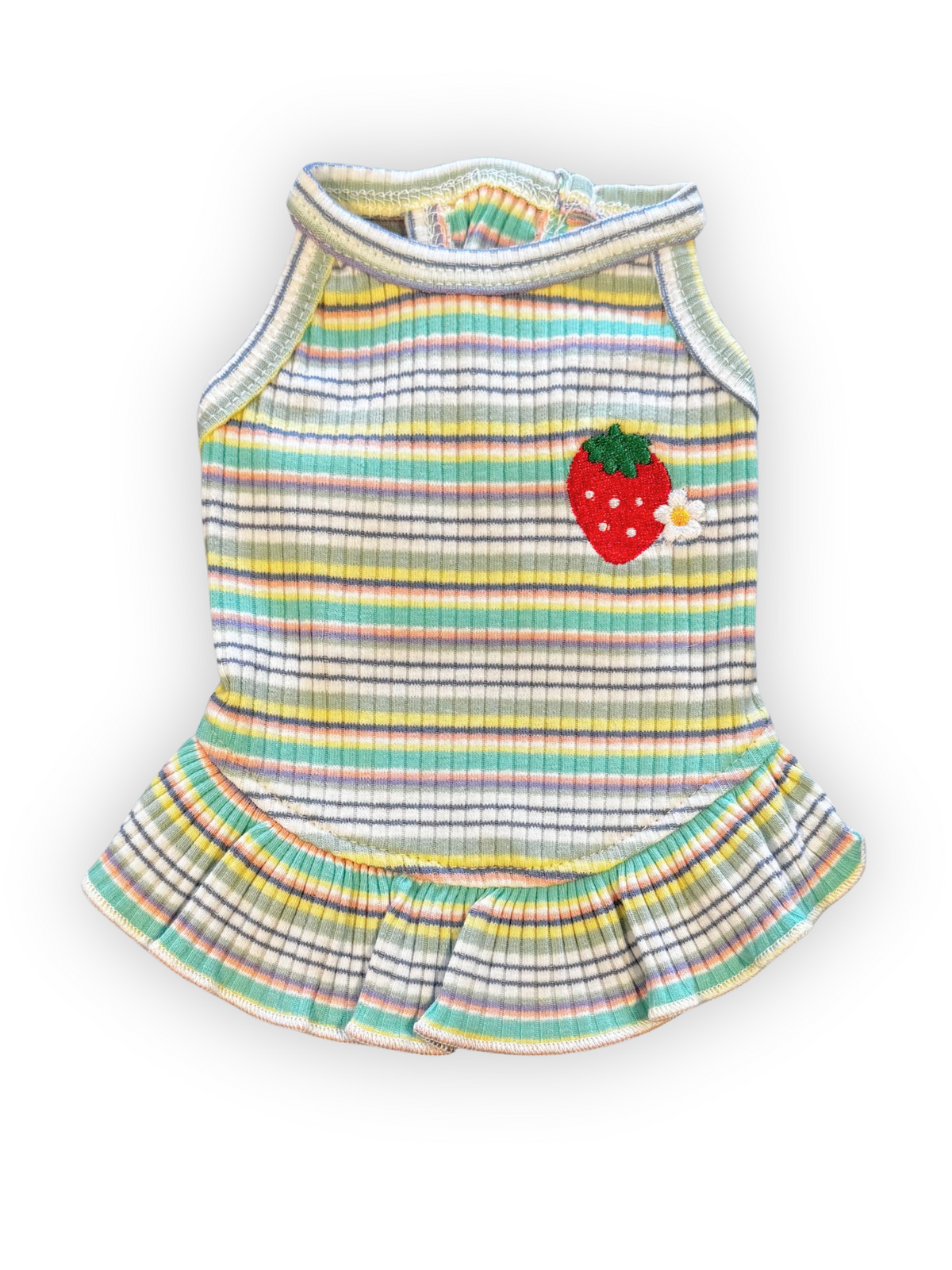 Strawberry Bloom Halter Dress – Ribbed Dog Dress