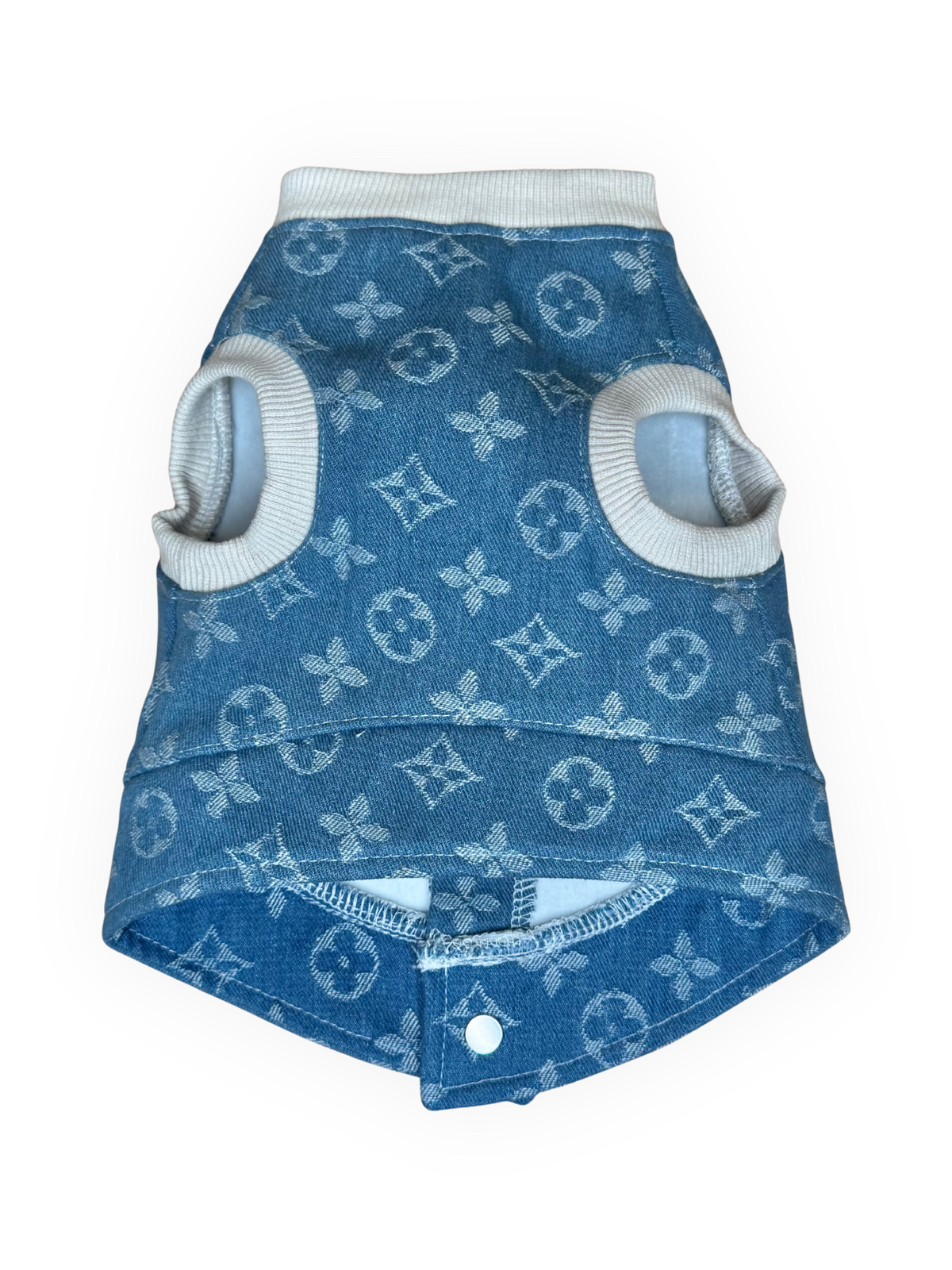 Bleu Denim Furry Vn Vest Top