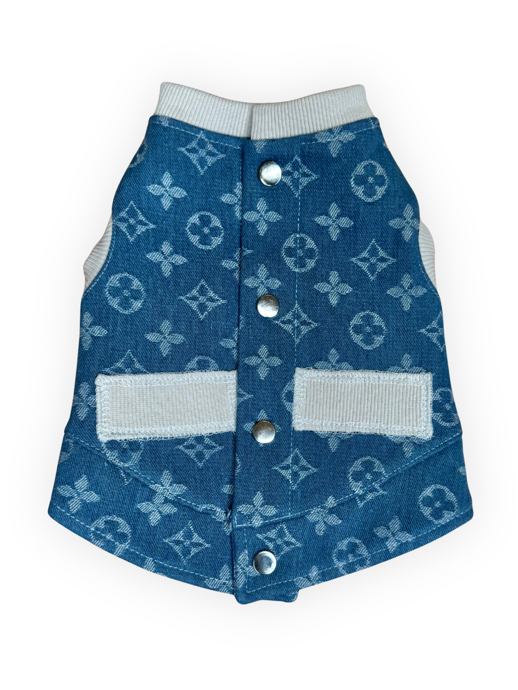 Bleu Denim Furry Vuiton Vest
