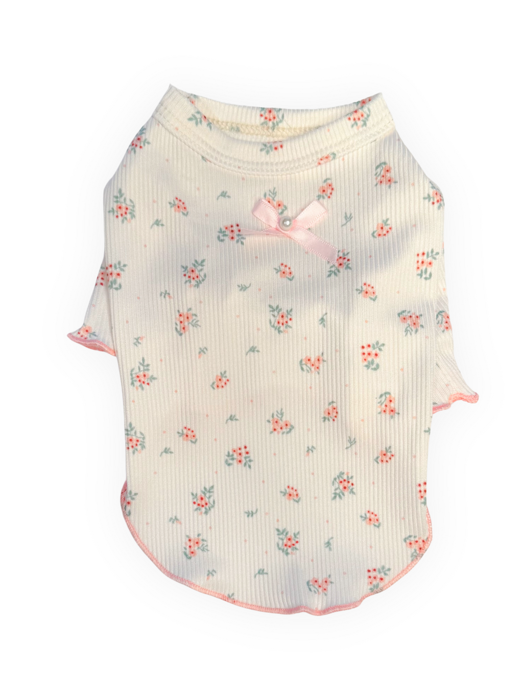Garden Breeze Top   Dog Shirt with Ruffle Trim