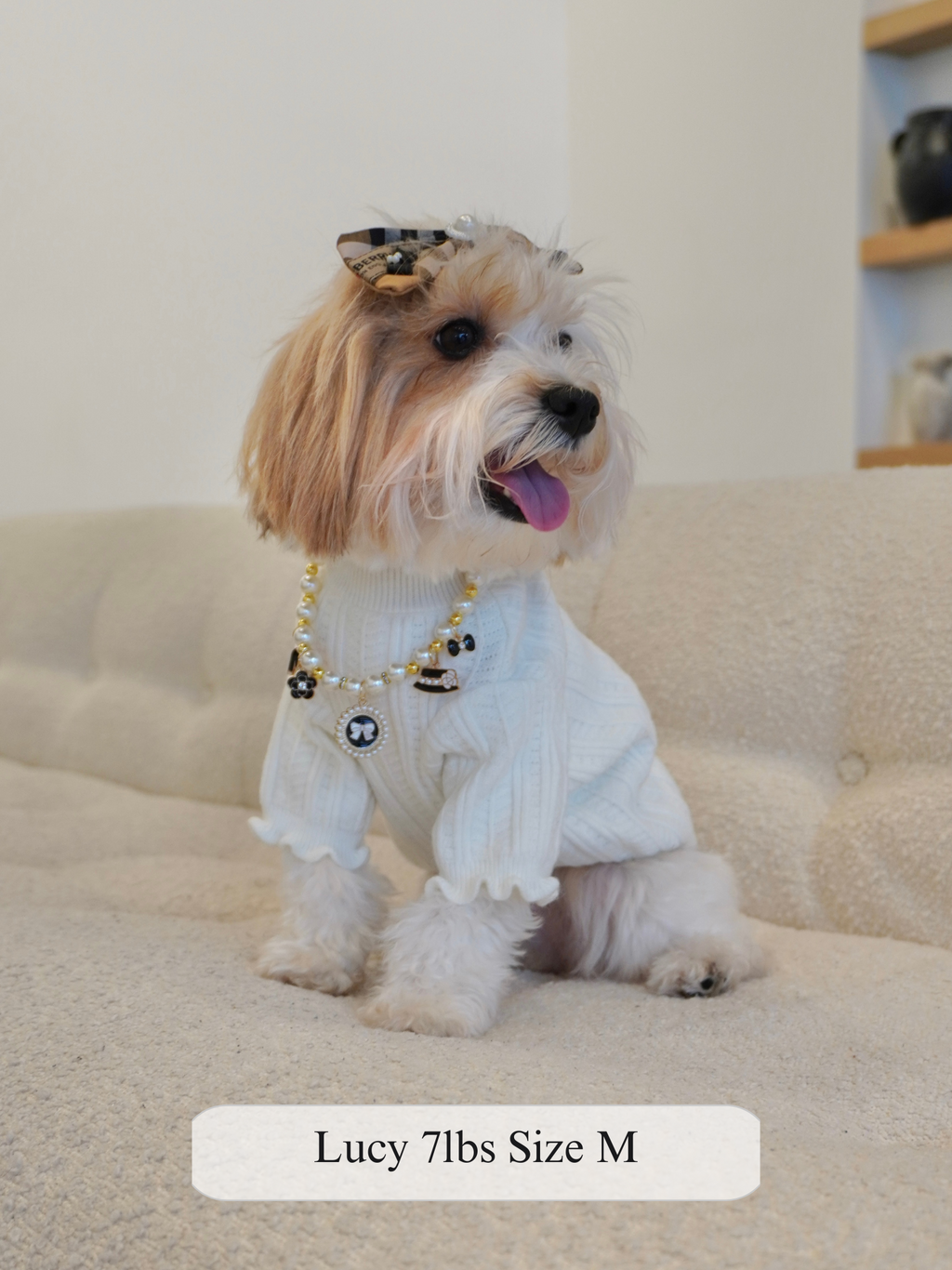 Plaid Dog Bow Hair Accessories