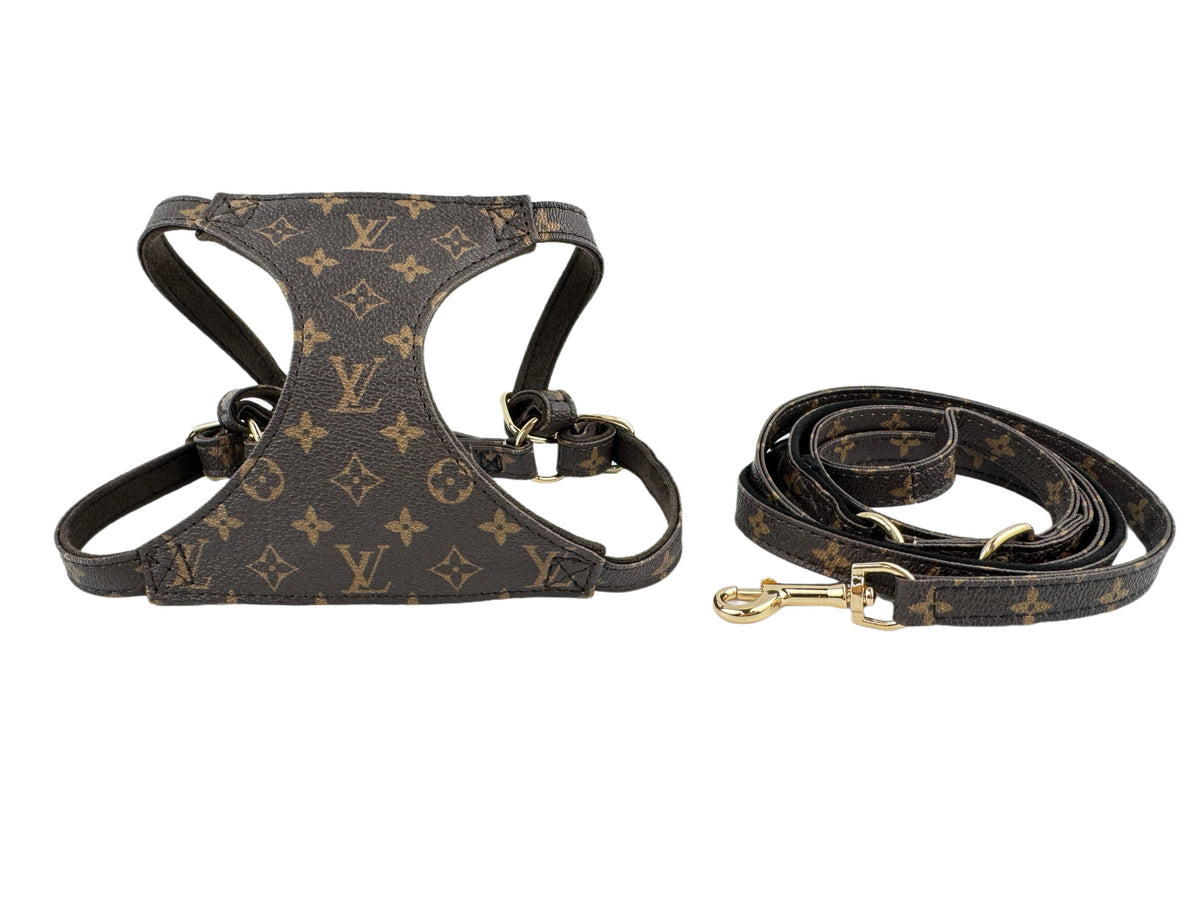 L presbyopic leather dog harness