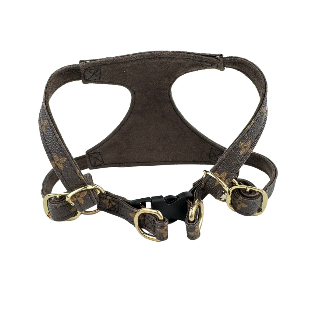 L presbyopic leather dog harness