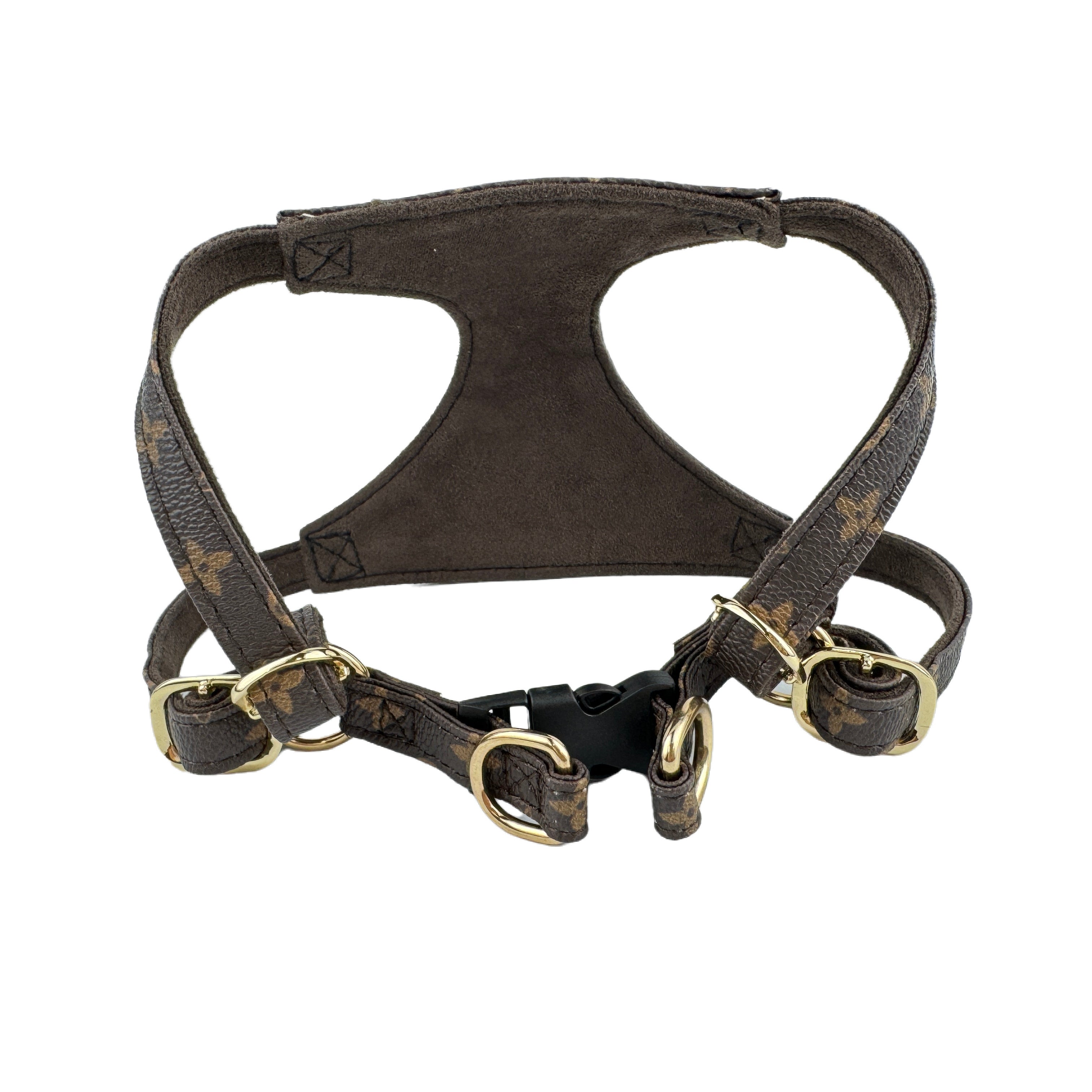 L presbyopic leather dog harness