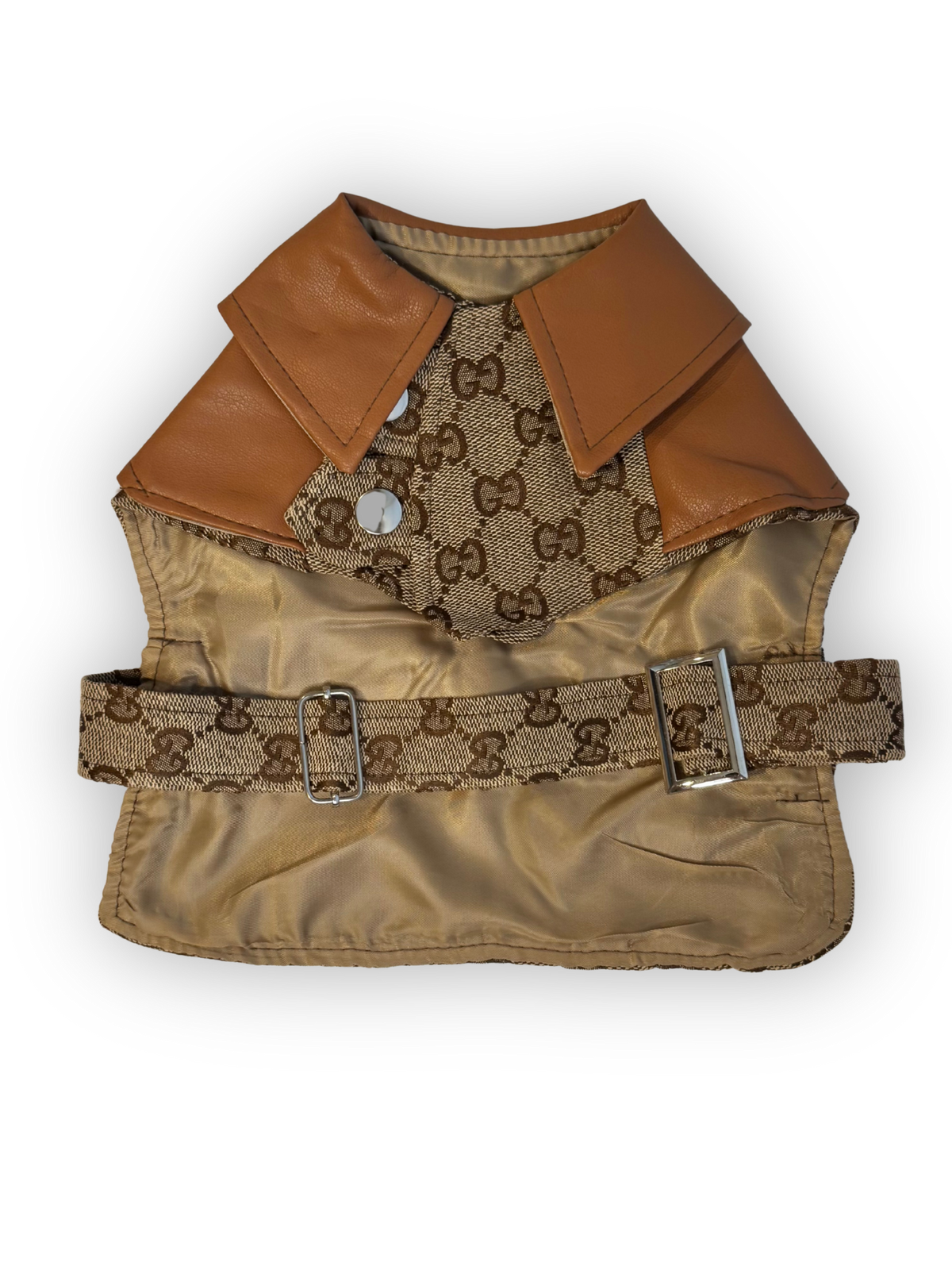 Gc Trenchcoat Trench with Faux Leather Collar jacket